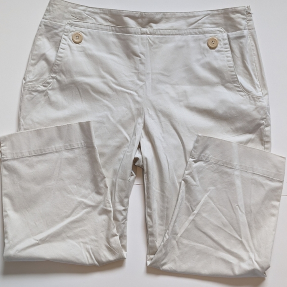 Talbots Women's 12 Capri Pants Side‎ Zip Beige